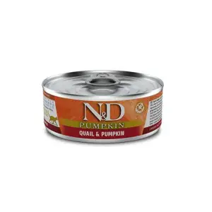 Вологий беззерновий  корм Farmina N&D Grain Free Pumpkin Quail Adult для котів, з гарбузом та перепелом, 70 г