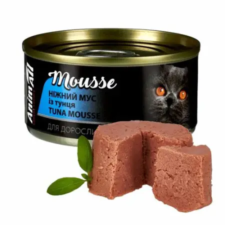 Влажный корм AnimAll для кошек нежный мусс из тунца, 80г