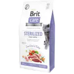 Сухой корм Brit Care Cat GF Sterilized Weight Control для стерилизованных кошек с избыточным весом, утка и индейка, 7 кг