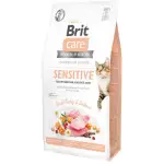 Сухой корм Brit Care Cat GF Sensitive HDigestion & Delicate Taste для кошек с чувствительным пищеварением, индейка и лосось, 7 кг