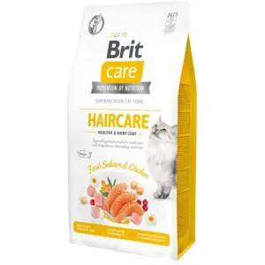 Сухой корм Brit Care Cat GF Haircare Healthy & Shiny Coat для кошек, уход за кожей и шерстью, лосось и курица, 7 кг