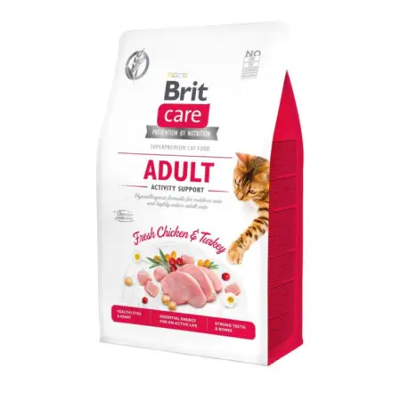 Сухой корм Brit Care Cat GF Adult Activity Support для кошек, живущих на улице, индейка и курица, 400 г