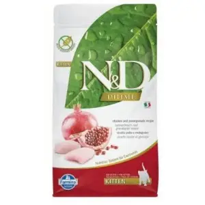 Беззерновий сухий корм Farmina N&D Grain Free Prime Chicken & Pomegranate Kitten для кошенят, вагітних та лактуючих кішок курка, гранат 300 г