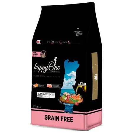 Беззерновий сухий корм happyOne Mediterraneum Adult Cat Fresh Meat для дорослих кішок зі свіжим м’ясом 7 кг