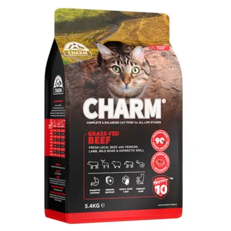 Charm Grass-Fed Beef ЧАРМ БИЧКИ ВІДГОДОВАНІ НА ТРАВІ сухий беззерновий холістик корм для котів 5,4 кг