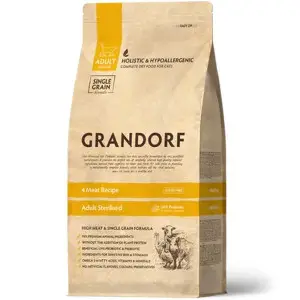 Grandorf Living Probiotics 4 MEAT STERILIZED - Грандорф Сухий корм 4 види м'яса для стерилізованих кішок 2 кг