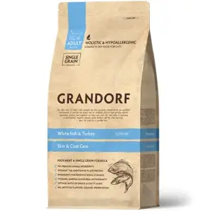 Grandorf White fish and Brown Rice ADULT - Грандорф Сухий корм Риба з бурим рисом для котів з чутливим травленням 0,4 кг