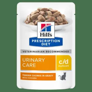 Hill’s PRESCRIPTION DIET c/d Вологий корм для котів, догляд за сечовидільною системою, з куркою, пауч, 85 г