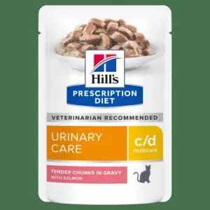 Hill’s PRESCRIPTION DIET c/d Вологий корм для котів, догляд за сечовидільною системою, з лососем, пауч, 85 г