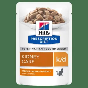 Hill’s PRESCRIPTION DIET k/d Вологий корм для котів підтримка функції нирок, з куркою, пауч, 85 г