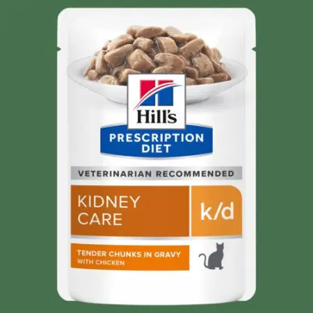 Hill’s PRESCRIPTION DIET k/d Вологий корм для котів підтримка функції нирок, з куркою, пауч, 85 г