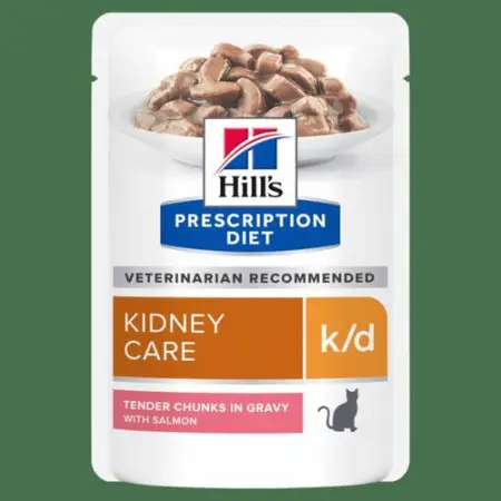 Hill’s PRESCRIPTION DIET k/d Вологий корм для котів підтримка функції нирок, з лососем, пауч, 85 г