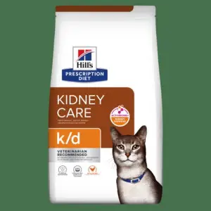 Hill’s PRESCRIPTION DIET k/d з ActivBiome+ Kidney Defense Сухий корм для котів підтримання функції нирок, з куркою, 1,5 кг