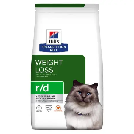 Hill's PRESCRIPTION DIET r/d Сухой корм для кошек для снижения веса, с курицей, 3 кг