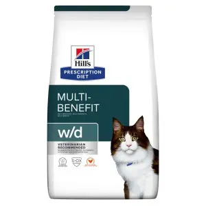 Hill's PRESCRIPTION DIET w/d Сухий корм для котів при цукровому діабеті, з куркою, 3 кг