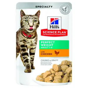 Hill's Science Plan Adult Perfect Weight Вологий корм для підтримання оптимальної ваги дорослих котів, з куркою, пауч, 85г