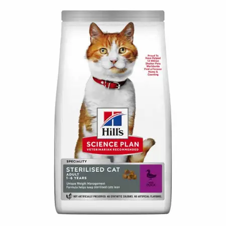 Hill's Science Plan Adult Sterilised Сухий корм для дорослих стерилізованих котів, з качкою, 1,5 кг