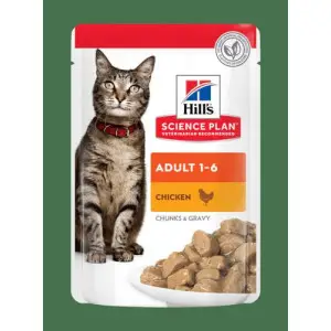 Hill's SCIENCE PLAN Adult Вологий корм для дорослих котів, з куркою пауч, 85г