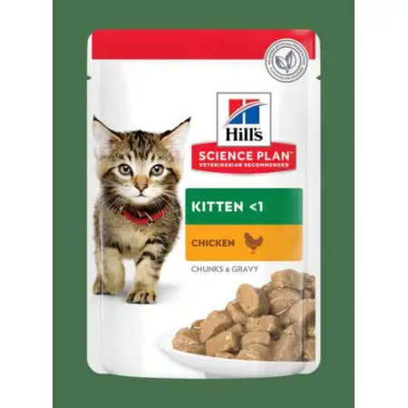 Hill's SCIENCE PLAN Kitten Вологий корм для кошенят і кішок у період вагітності та лактації, з куркою, пауч, 85г