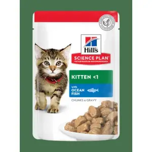 Hill's SCIENCE PLAN Kitten Вологий корм для кошенят і кішок у період вагітності та лактації, з океанічною рибою, пауч, 85г