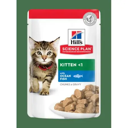Hill's SCIENCE PLAN Kitten Вологий корм для кошенят і кішок у період вагітності та лактації, з океанічною рибою, пауч, 85г