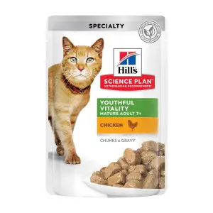 Hill's Science Plan Mature Adult 7+ Senior Vitality Вологий корм для зрілих котів від 7 років, з куркою, пауч, 85г