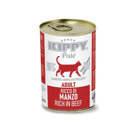 KIPPY Pate Adult Cats Beef 400g Повноцінний вологий корм для дорослих котів з яловичиною у вигляді паштету, 400 г
