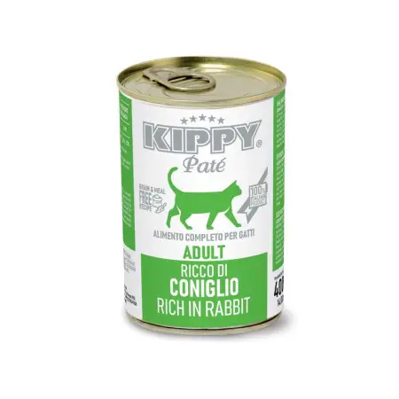 KIPPY Pate Adult Cats Rabbit 400g Полноценный влажный корм для взрослых кошек с кроликом в виде паштета, 400 г