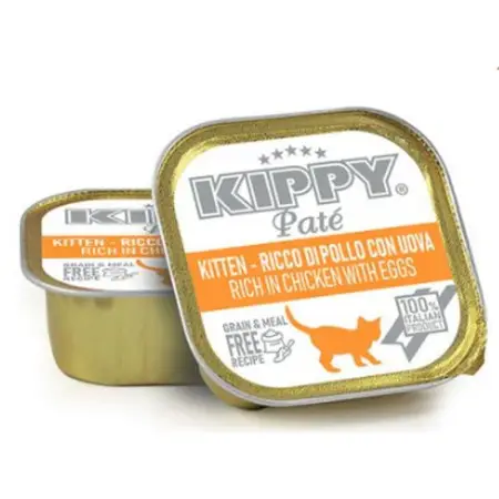 KIPPY Pate Kitten Chicken with Eggs 90g Повноцінний вологий корм для кошенят з куркою та яйцем у вигляді паштету, 90 г