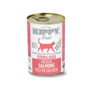 KIPPY Pate Sterilised Cats Salmon 400g Повноцінний вологий корм для стерилізованих котів з лососем у вигляді паштету, 400 г