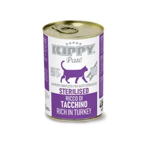KIPPY Pate Sterilised Cats Turkey 400g Повноцінний вологий корм для стерилізованих котів з індичкою у вигляді паштету, 400 г