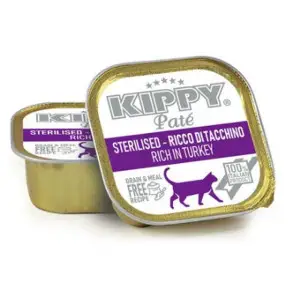 KIPPY Pate Sterilised Cats Turkey 90g Повноцінний вологий корм для стерилізованих котів з індичкою у вигляді паштету, 90 г 