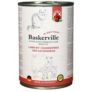 Консервований корм Baskerville KF Sensitive Lamm Mit Preiselbeeren. Ягня з журавлиною та котячою м'ятою, 400г