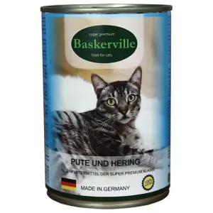 Консервований корм Baskerville Корм для котів Індичка та риба 400г