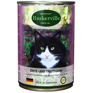 Консервований корм Baskerville Корм для котів Качка та індик 400г