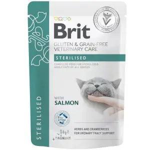 Корм вологий Brit GF VD Care Sterilised для котів з лососем 85 г