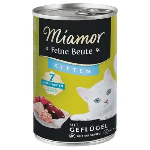 Miamor Feine Beute mit Geflügel МІАМОР ФАЙНЕ БАЙТЕ ПТИЦЯ беззерновий повнораціонний вологий корм для кошенят 400 г