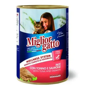 Migliorgatto Pate повноцінний вологий корм для дорослих котів у вигляді паштету з тунцем та лососем, 400 г