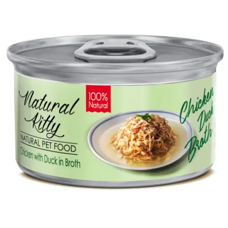 Natural Kitty Broth Series Chicken with duck in broth Курица с уткой в бульоне, влажный дополнительный корм для кошек, 80г