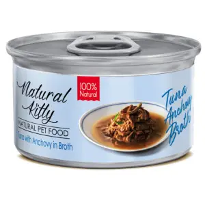 Natural Kitty Broth Series Tuna with anchovy in broth Тунець з анчоусами у бульйоні, вологий додатковий корм для котів, 80г