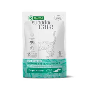 Nature's Protection Superior Care Immune System Support Kitten All Breeds with Tuna and Sea Bass, вологий корм з тунцем та морським окунем для підтримки імунної системи кошенят усіх порід, 70 г у пакетику