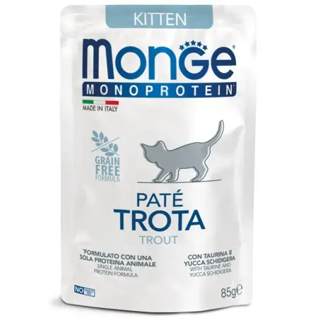 Паштет для кошенят Monge Cat Monoprotein Kitten форель 85 г