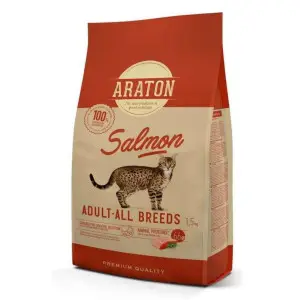 Повнораціонний сухий корм з лососем для дорослих котів Araton SALMON Adult All Breeds 1,5кг