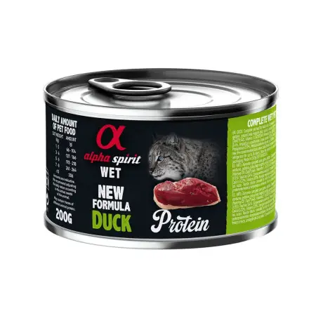 Повнораціонний вологий корм Alpha Spirit Duck Protein з качкою для дорослих котів 200 г (as311292)