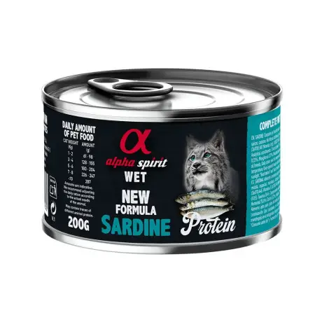 Повнораціонний вологий корм Alpha Spirit Sardine Protein з сардиною для дорослих котів 200 г (as311230)