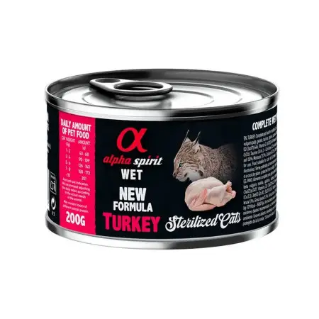 Повнораціонний вологий корм Alpha Spirit Turkey Sterilized з індичкою для стерилізованих котів 200 г (as311162)