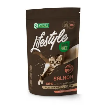 Сухой беззерновой корм для котят с лососем Lifestyle Grain Free Salmon Kitten 400г