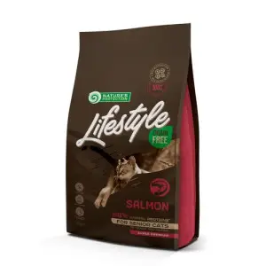 Сухой беззерновой корм для пожилых кошек с лососем Lifestyle Grain Free Salmon Senior Cat 1,5кг