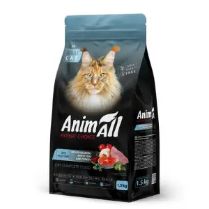 Сухий корм AnimAll для котів, лососем, білою рибою та свіжою індичкою 1,5 кг