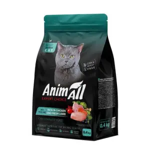 Сухий корм AnimAll для стерилізованих котів, з куркою та свіжою ягнятиною, 400 г